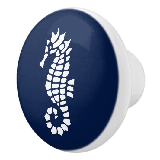 Blauw en wit Zee Dierkust Keramische Knop (Rechts)