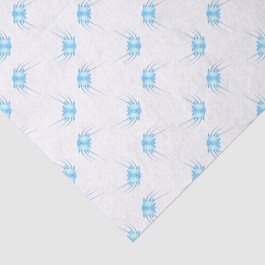 Blauw en wit Zee Life Dierlijk papier (Detail)