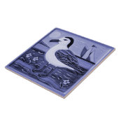 Blauw en Wit Zee meeuw Ocean Marine Vogel Zeemeeuw Tegeltje (Zijkant)