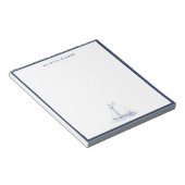 Blauw en wit Zeilboot Nautilus Notitieblok (Schuin)