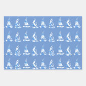Blauw en Wit Zeilboot Wrapping Sheets Inpakpapier Vel (Voorkant 2)