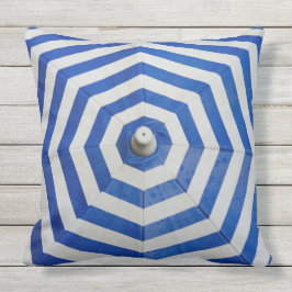Blauw en wit Zigzag Patroon Buitenkussen