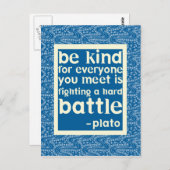 Blauw en wit zijn vriendelijk briefkaart (Voorkant / Achterkant)