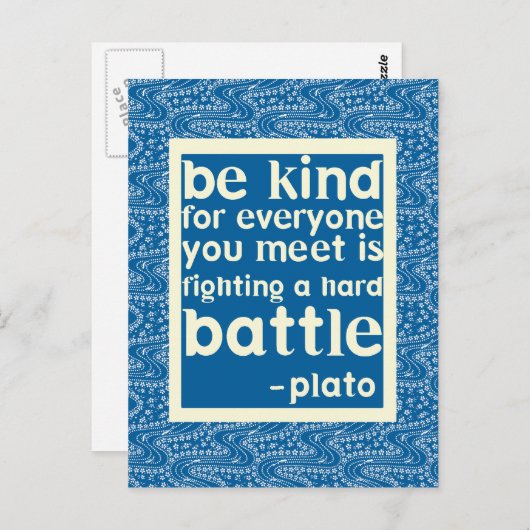 Blauw en wit zijn vriendelijk briefkaart (Voorkant / Achterkant)