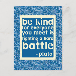 Blauw en wit zijn vriendelijk briefkaart