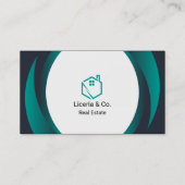 Blauw en Wit/Zwart Elegant Visitekaartje (Achterkant)