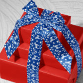 Blauw en Wit Zweeds Dala Paard Vakantie Satijnen Lint