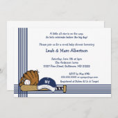 Blauw- en witBaseball-Baby shower/feestdag Kaart (Voorkant / Achterkant)