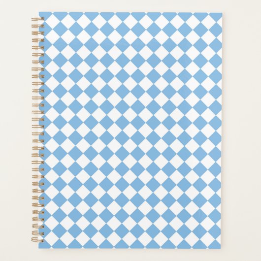 Blauw- en witcontrolepatroon planner (Voorkant)