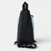 Blauw- en witcontrolepatroon sling bag (Achterkant)