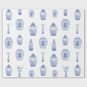 Blauw- en witgrijppapier cadeaupapier (Vlak)