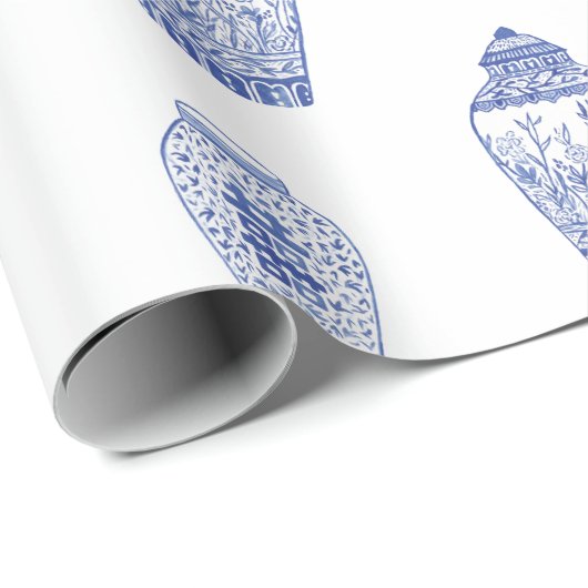 Blauw- en witgrijppapier cadeaupapier (Rol Hoek)