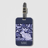 Blauw- en witkonijnenvogels Bagagelabel personalis (Voorkant (verticaal))