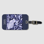 Blauw- en witkonijnenvogels Bagagelabel personalis (Voorkant (horizontaal))