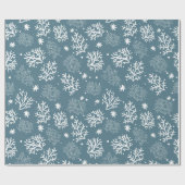 Blauw- en witkoraal omslagpapier cadeaupapier (Vlak)