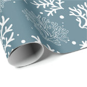 Blauw- en witkoraal omslagpapier cadeaupapier (Rol Hoek)