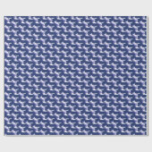 Blauw- en witpaardpapier cadeaupapier (Vlak)