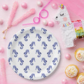 Blauw- en witpapier voor zeepaarden, bord (Feest)