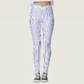 Blauw- en witpinstripe leggings (Voorkant)
