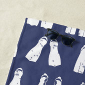 Blauw- en witscuba-vinnen Patroon Nautisch Strandlaken (In situ)