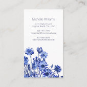  blauw- en witte aanloopschets visitekaartje (Achterkant)