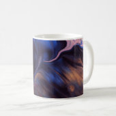 BLAUW EN WITTE ABSTRACTE SCHIJNEN KOFFIEMOK (Voorkant rechts)