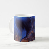 BLAUW EN WITTE ABSTRACTE SCHIJNEN KOFFIEMOK (Voorkant links)
