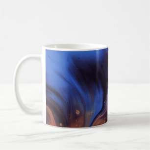 BLAUW EN WITTE ABSTRACTE SCHIJNEN KOFFIEMOK