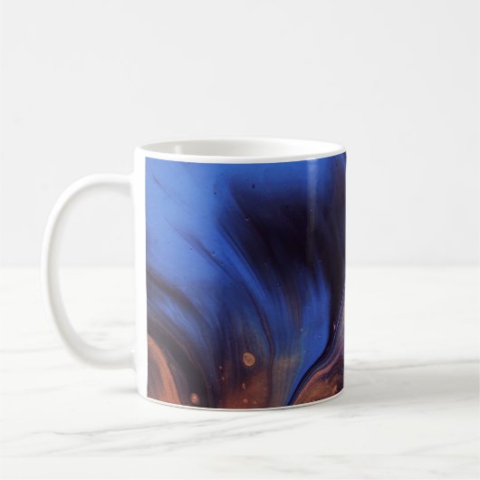BLAUW EN WITTE ABSTRACTE SCHIJNEN KOFFIEMOK (Links)