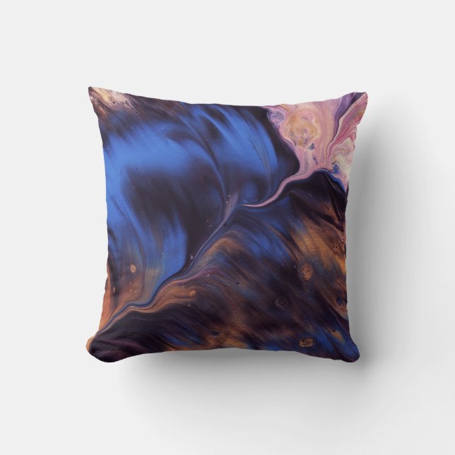 BLAUW EN WITTE ABSTRACTE SCHIJNEN KUSSEN (Voorkant)