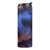 BLAUW EN WITTE ABSTRACTE SCHIJNEN THERMOSBEKER (Gedraaid links)
