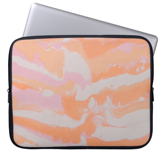 BLAUW EN WITTE ABSTRACTE SCHIJVEN 2 LAPTOP SLEEVE (Voorkant)