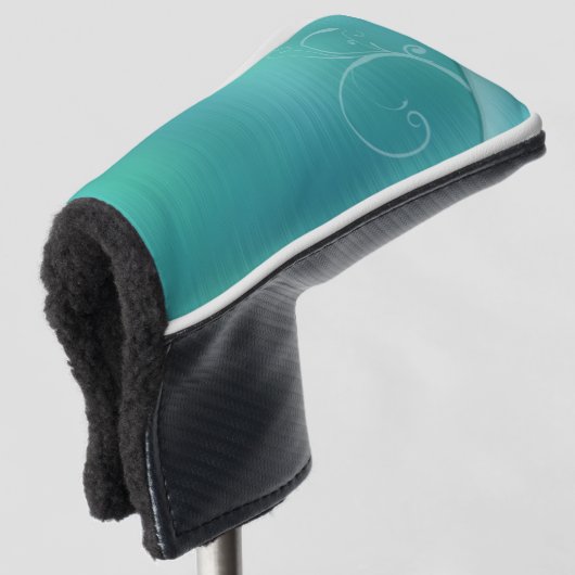 Blauw en witte achtergrond Putter Golf Head Hoesje Golfheadcover (3/4 voorkant)