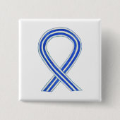 Blauw- en witte ALS-lint-lintbewustzijn Aangepaste Vierkante Button 5,1 Cm (Voorkant)