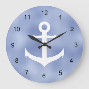 Blauw- en witte anchor grote klok