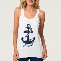 Blauw en Witte Anker T-Shirt