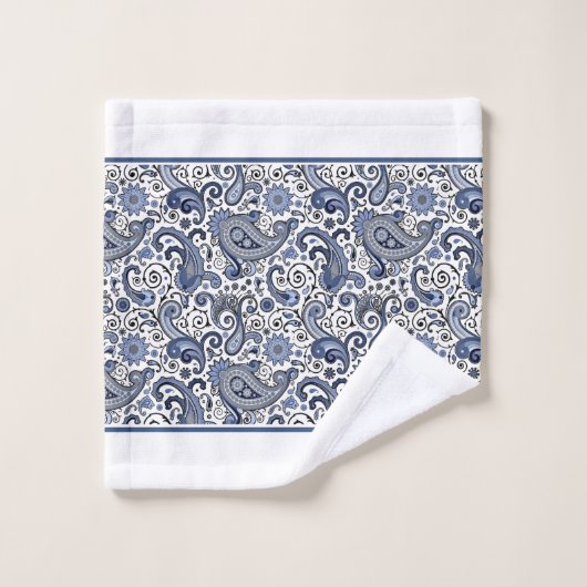 Blauw- en witte badhanddoekset bad handdoek (Wasdoekje)