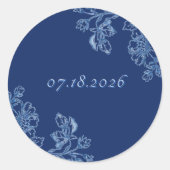 Blauw en Witte Bloem Stickers (Voorkant)