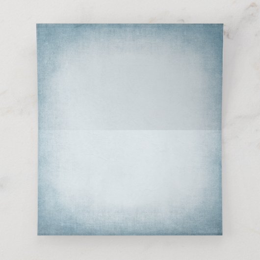 Blauw en witte bloemen bruiloft gevouwen plaats ka plaatskaartje (Binnenkant ongevouwen)