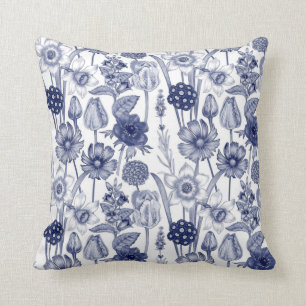  Blauw en Witte Bloemen Nr. 1 Pillow Kussen