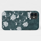 Blauw en witte bloemen, roestvrij Case-Mate iPhone case (Achterkant (horizontaal))