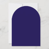 Blauw en Witte Bloemige Bruiloft  Kaart (Achterkant)