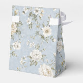 Blauw en Witte Bloemige Geschenkdoos voor Afstudee Bedankdoosjes (Achterkant)