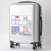 Blauw en Witte Bloemige Schoonheid 05 Sticker (Koffer)