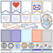 Blauw en Witte Bloemige Schoonheid 05 Sticker (Voorkant)