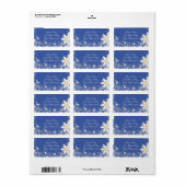 Blauw en Witte Bloemige Trouwadreslabels Etiket (Full Sheet)