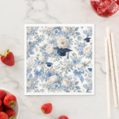 Blauw en Witte Bloemige Verjaardagsfeest Servetten (Insitu)