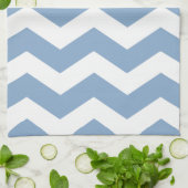 Blauw en witte Chevron Theedoek (Gevouwen)