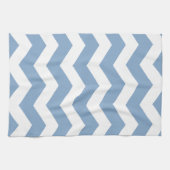 Blauw en witte Chevron Theedoek (Horizontaal)