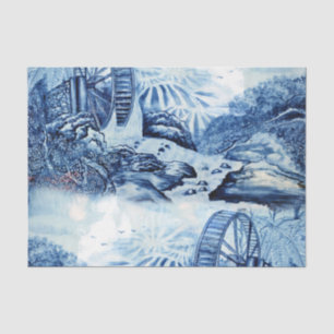 Blauw en Witte Chinoserie 3 Tissuepapier